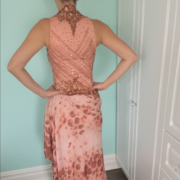 100% silk beaded evening gown - Picture 2 of 8